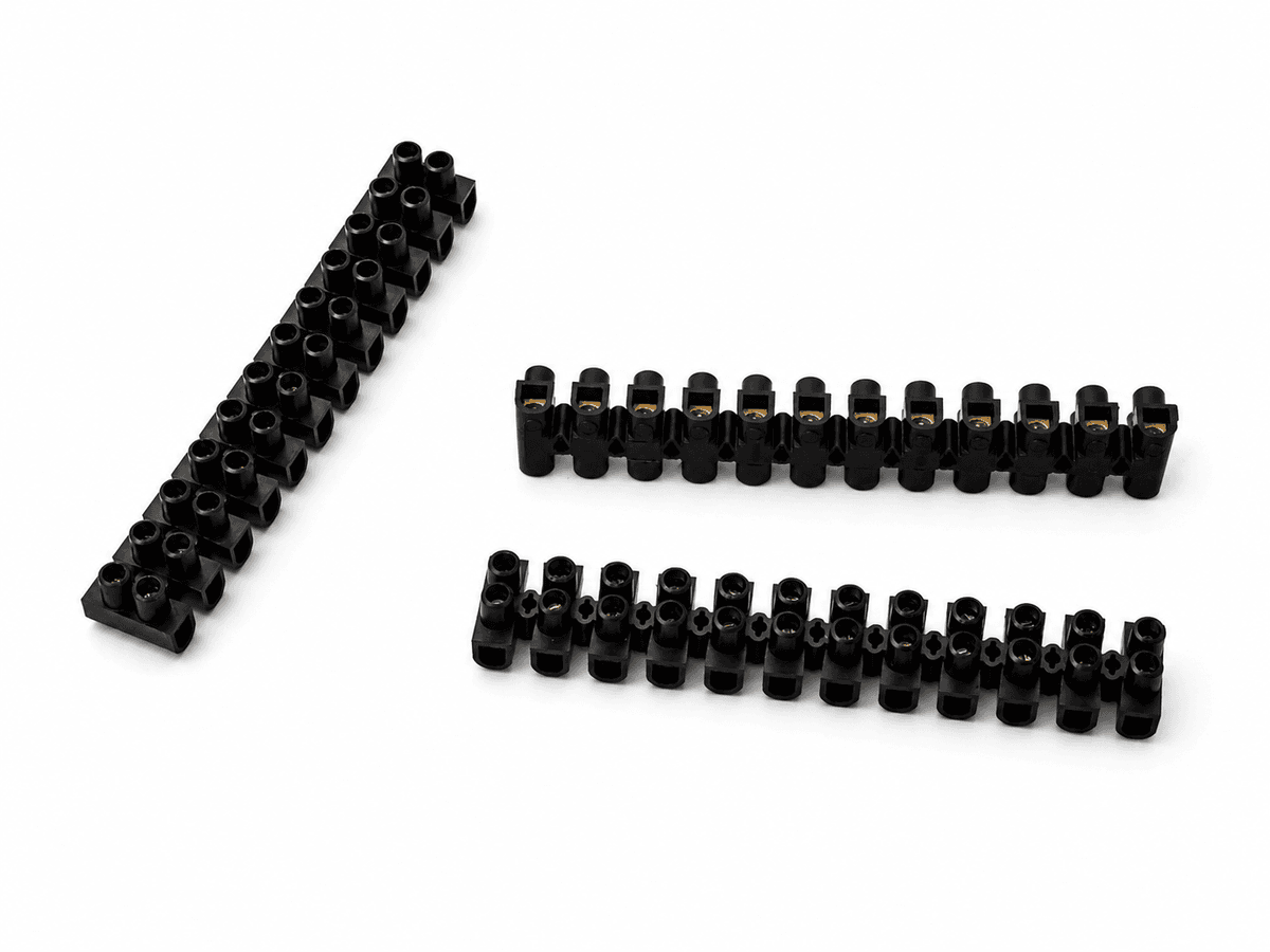 TERMINAL STRIP 12-W 6A CONN Black